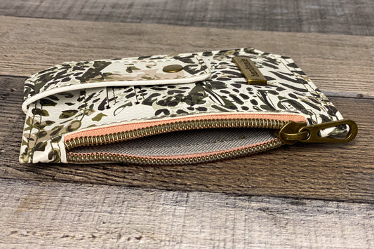 Animal print small pocket pal wallet inside view.