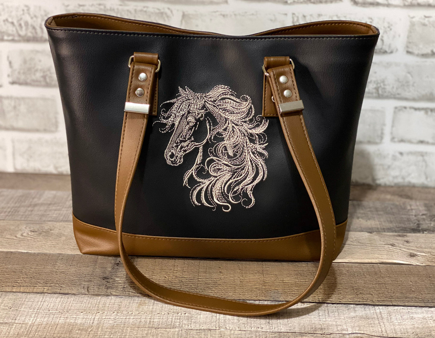 Big B Tote - Embroidered Horse