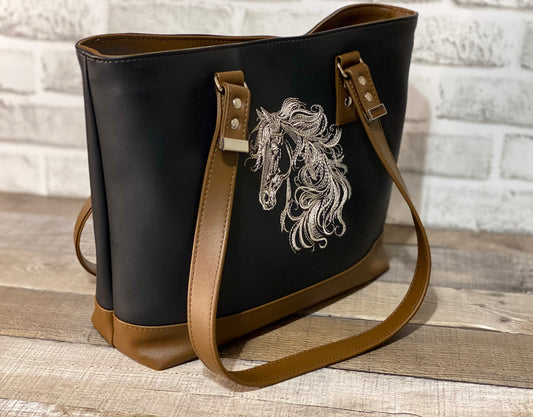 Big B Tote - Embroidered Horse