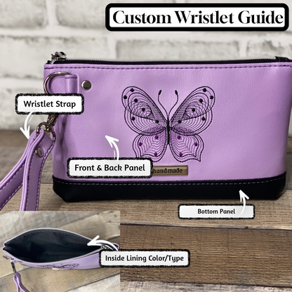 Lilac Butterfly Wristlet