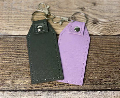 Back of chapstick holder key chains. 