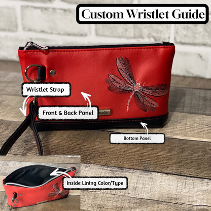 Red Dragonfly Wristlet