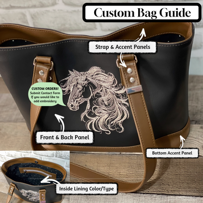 Big B Tote - Embroidered Horse