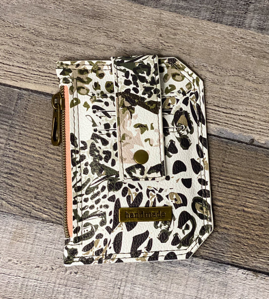 Animal print small Pocket pal wallet front panel