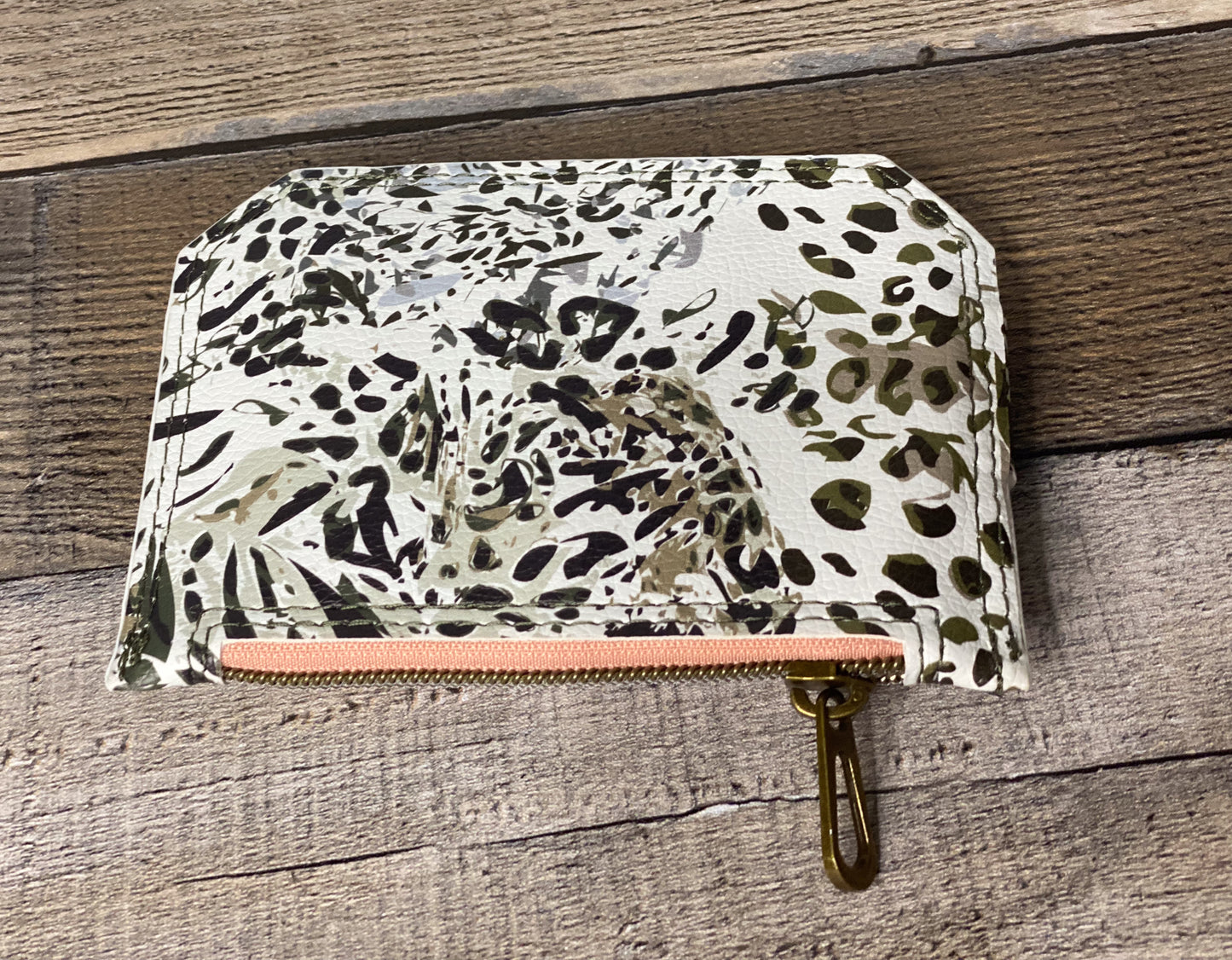 Animal print small pocket pal wallet back view