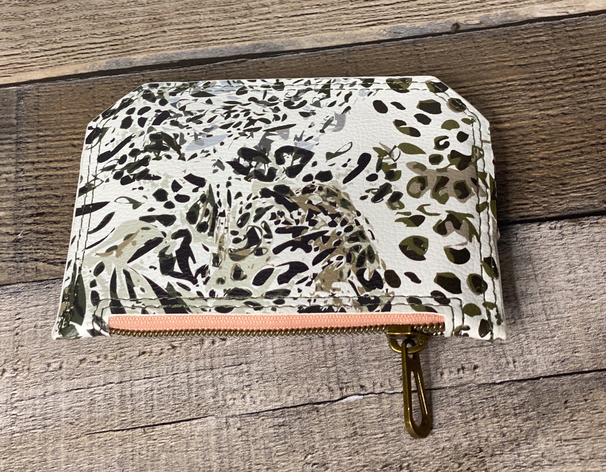 Animal print small pocket pal wallet back view