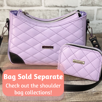 Quilted lilac zip around wallet with matching quilted Annabelle bag. Sold separately. 
